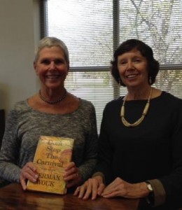 Book reviewer Betty Buckell is shown on left with Gwen Crandell, AAUW member. (Provided photo)